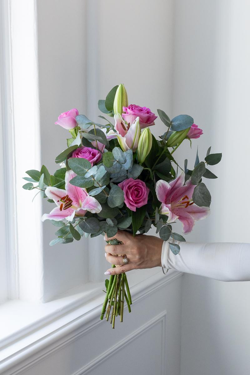 Pink Rose & Lily Bouquet